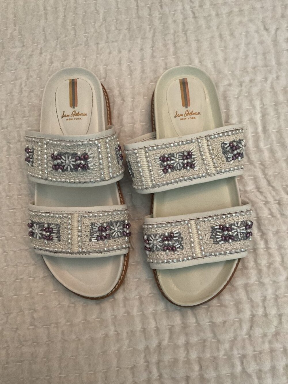 Sam Edelman Leather Otto Slides Size 8